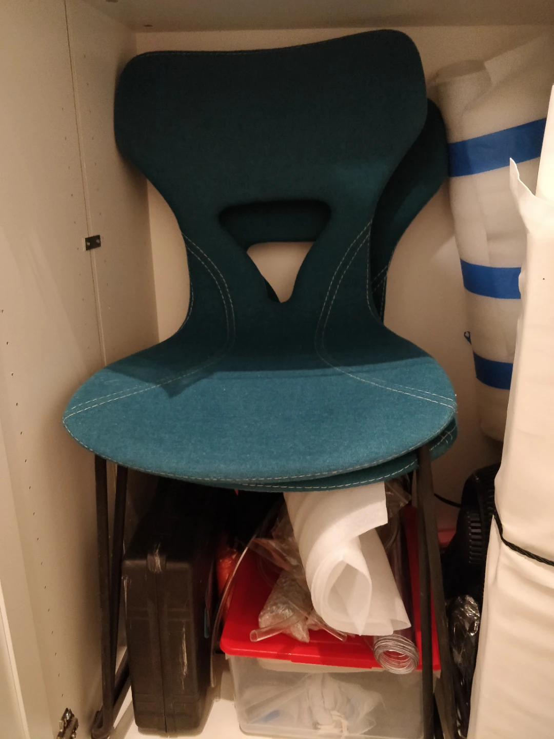 Teal Accent Chair with new gray cover
