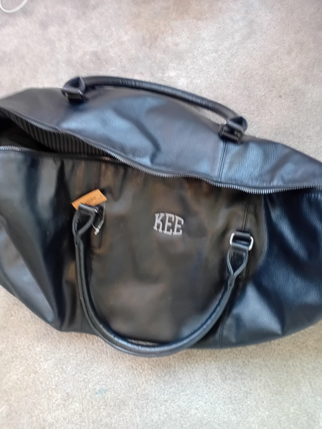 Quadra Black Duffel Bag - Monogrammed KEE