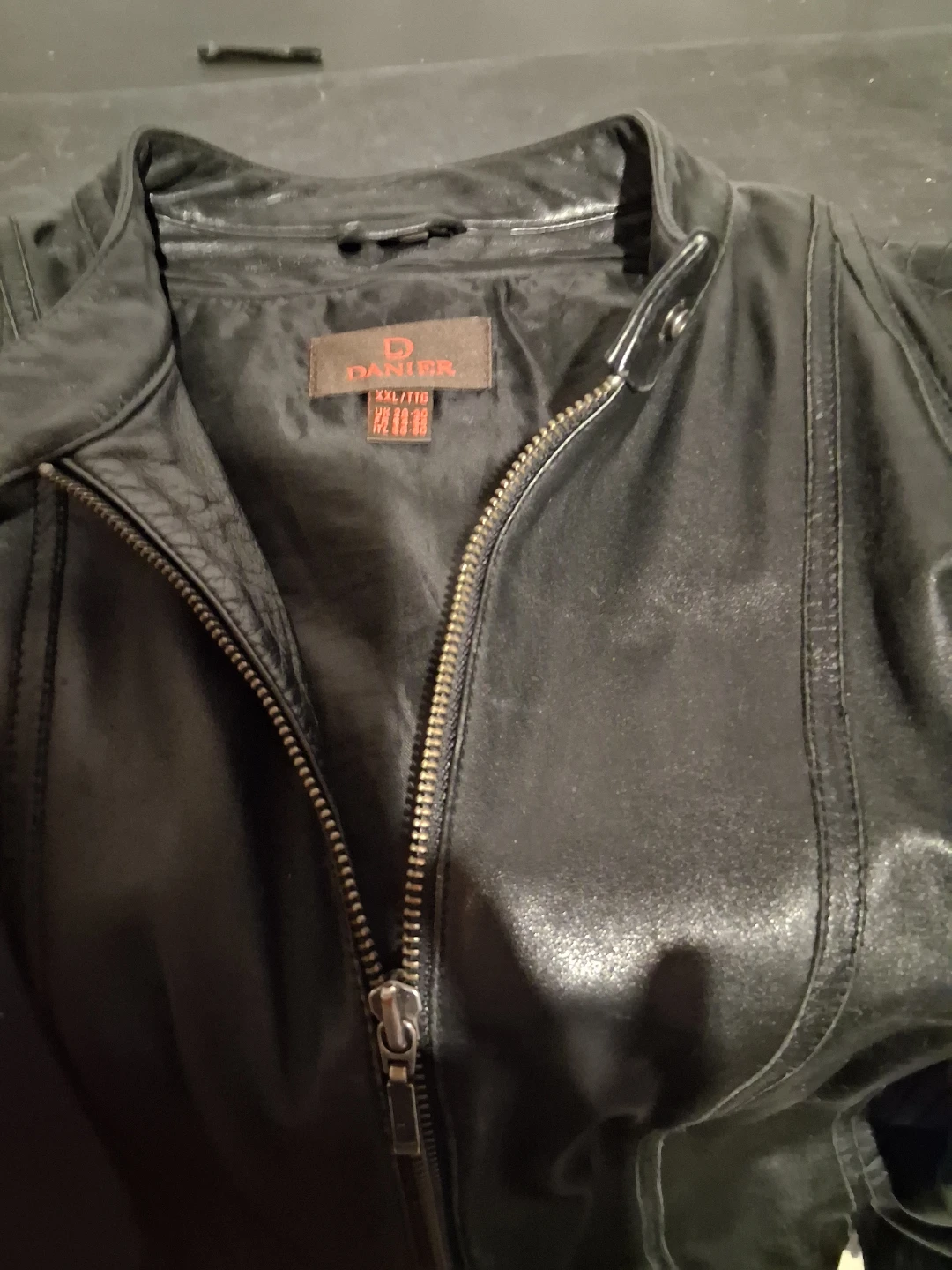 DANIER Leather Jacket - Black - Size XXL - photo 3
