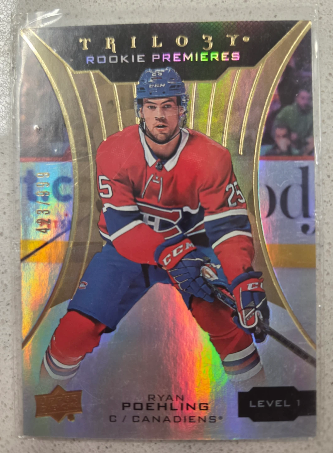 2019-20 Upper Deck Trilogy Hockey Card - Ryan Poehling Rookie