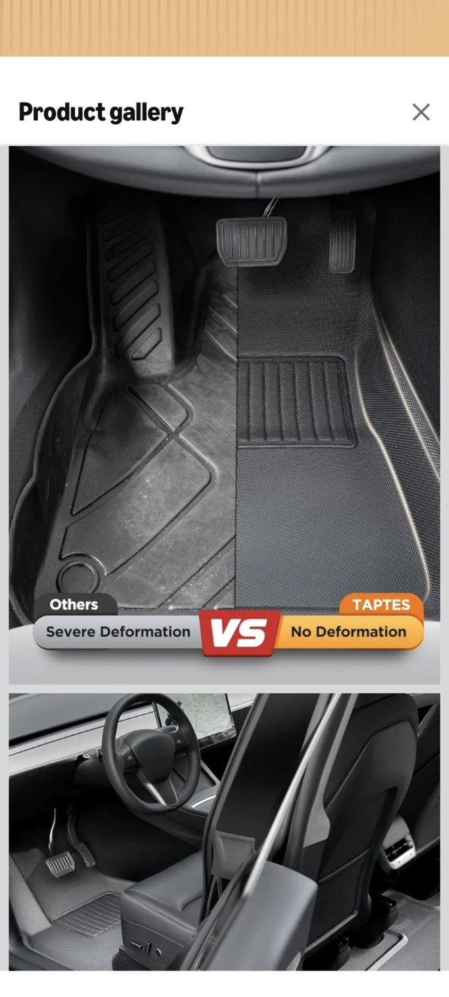 TAPTES Custom Fit Floor Mats for Tesla Model 3 2017-2023 - photo 2