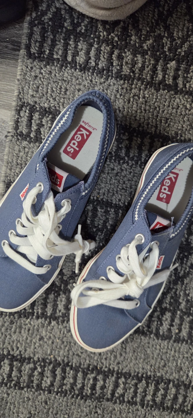 Keds Blue Canvas Lace-Up Sneakers,  Size-6