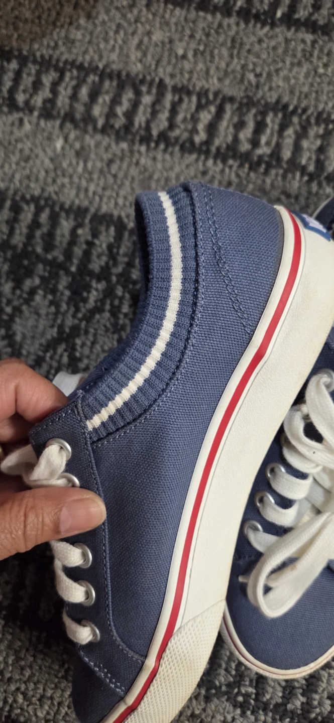 Keds Blue Canvas Lace-Up Sneakers,  Size-6 - photo 3