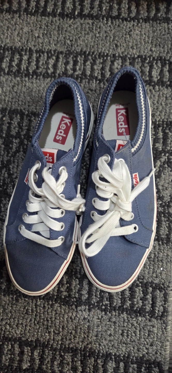 Keds Blue Canvas Lace-Up Sneakers,  Size-6 - photo 4