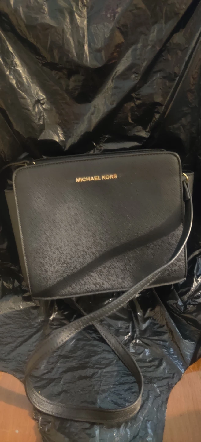 Michael Kors Black Leather Crossbody Bag