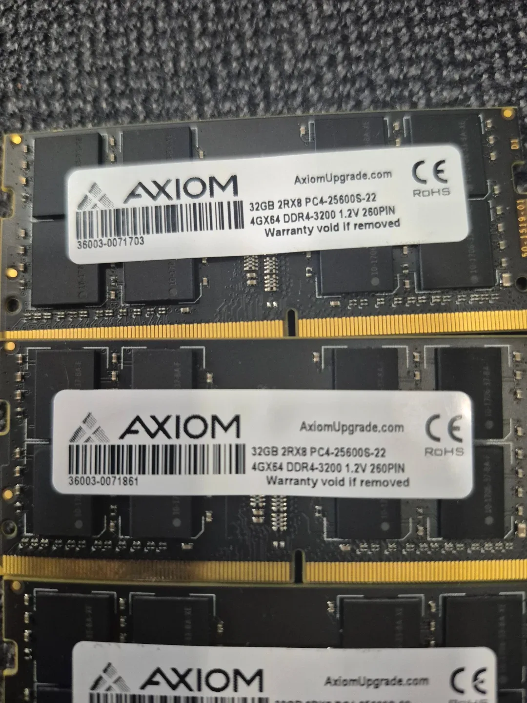 Axiom 3 x 32GB DDR4-3200 PC4-25600S-22 RAM Modules - photo 2