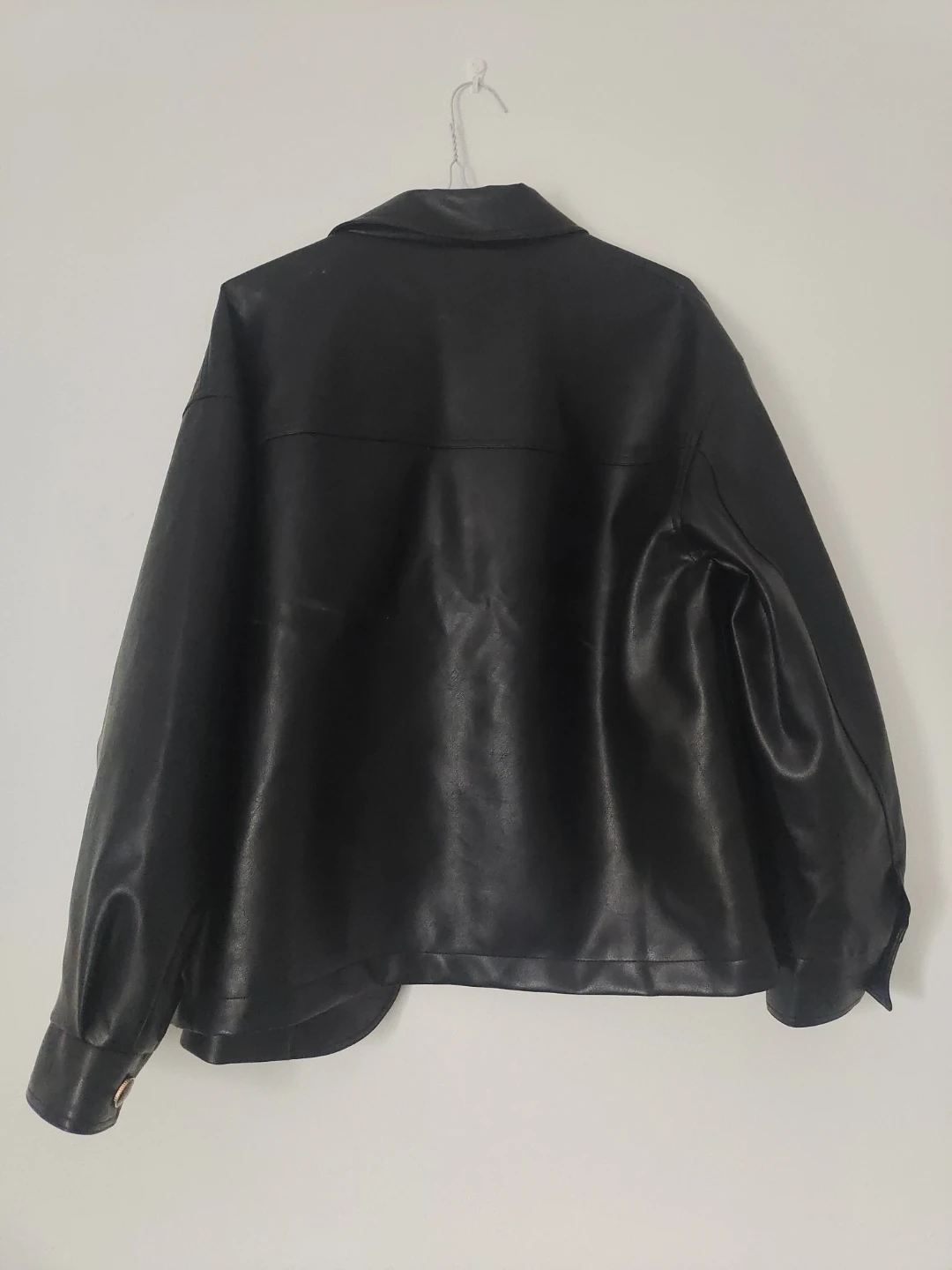 STRIDE Black Faux Leather Oversized Jacket - Medium - photo 2