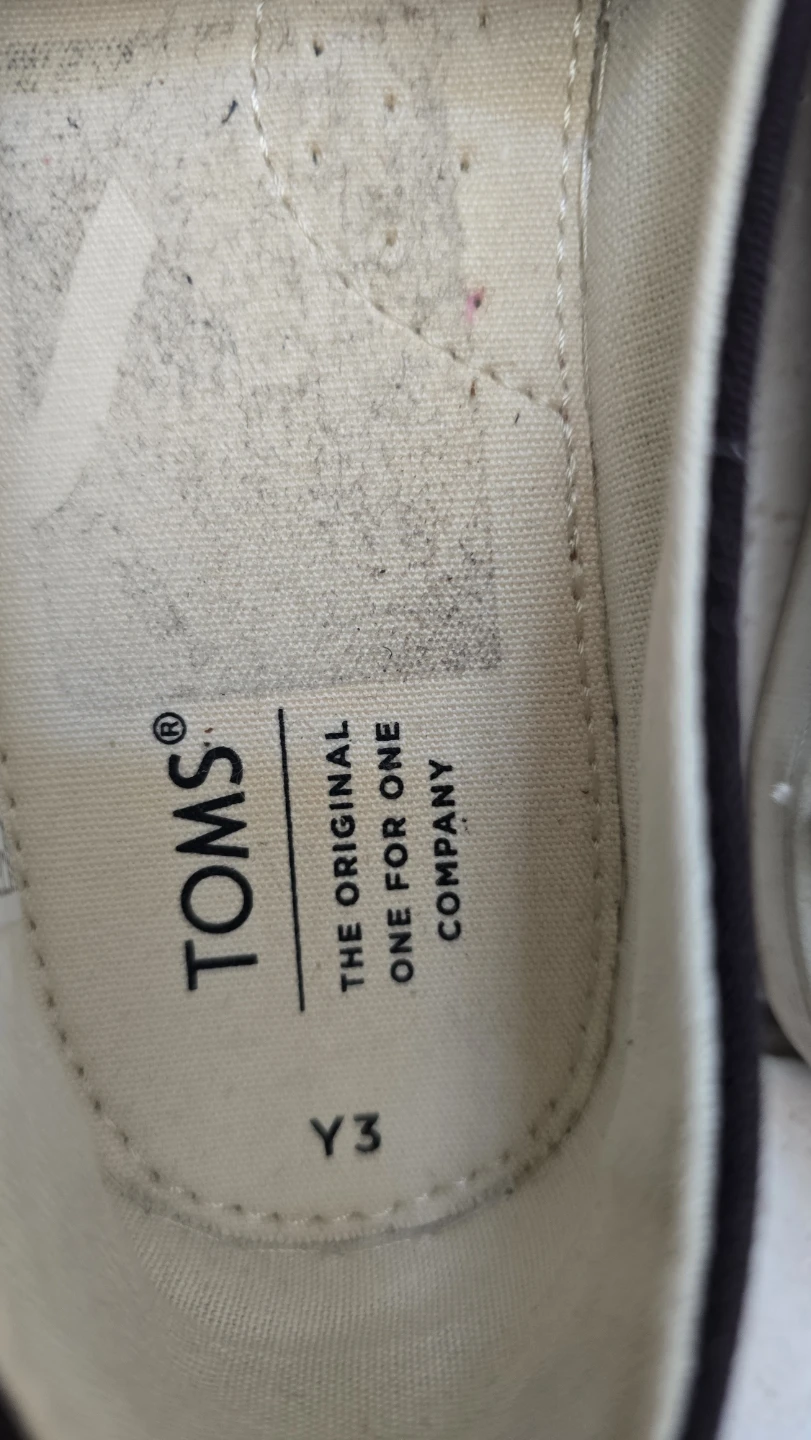 TOMS Black Canvas Slip-On Shoes - Youth Size Y3 - photo 2