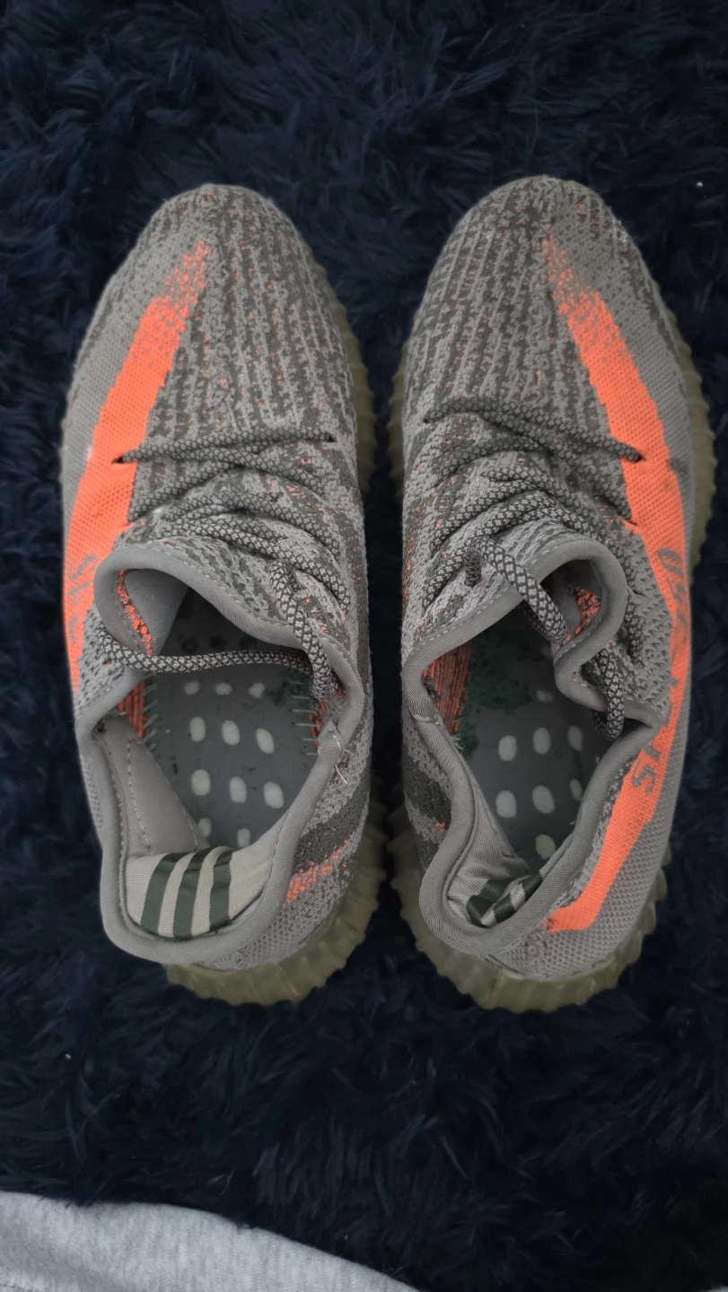 Grey knit sneakers with orange " - photo 3