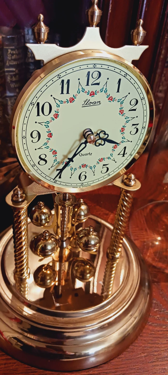 Vintage German Sloan Quartz Mantel Clock with Glass Dome AS IS. - photo 3