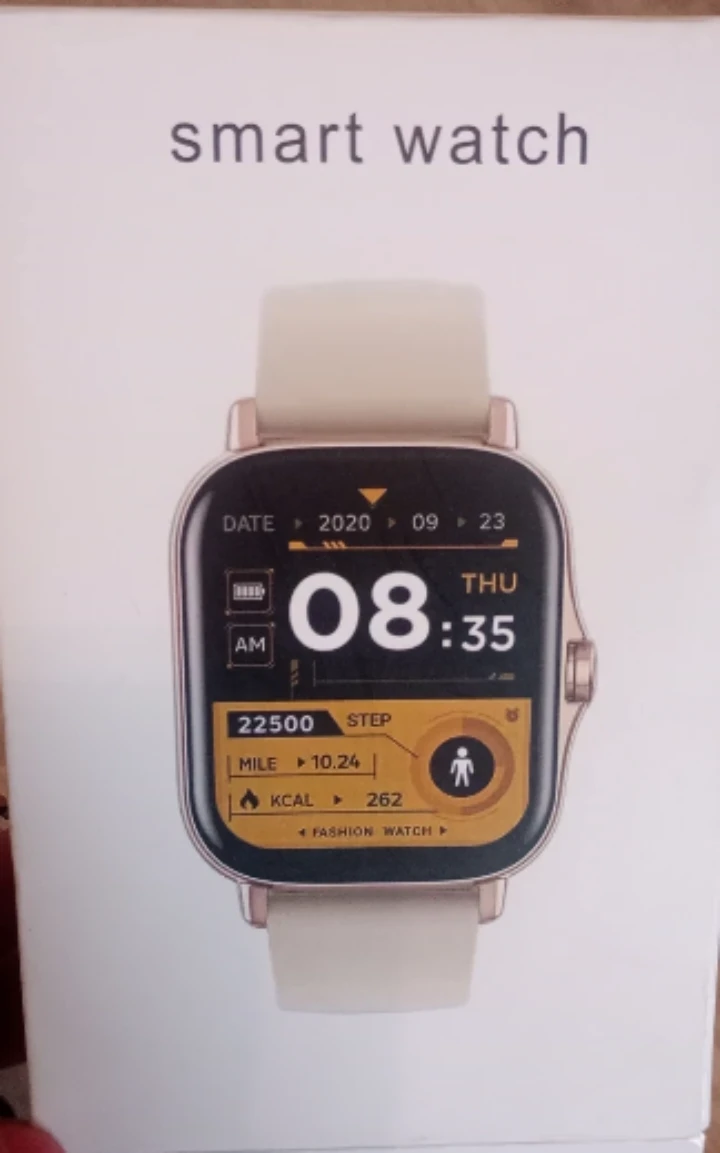 Smart Watch with double straps Gold and Cream - photo 4