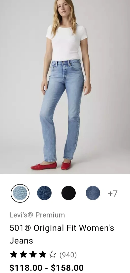 Levi's 501 Premium Women's Original Fit Jeans - W28 L30 - photo 4