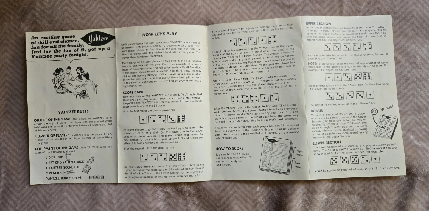 Vintage 1956 Yahtzee Board Game - photo 3