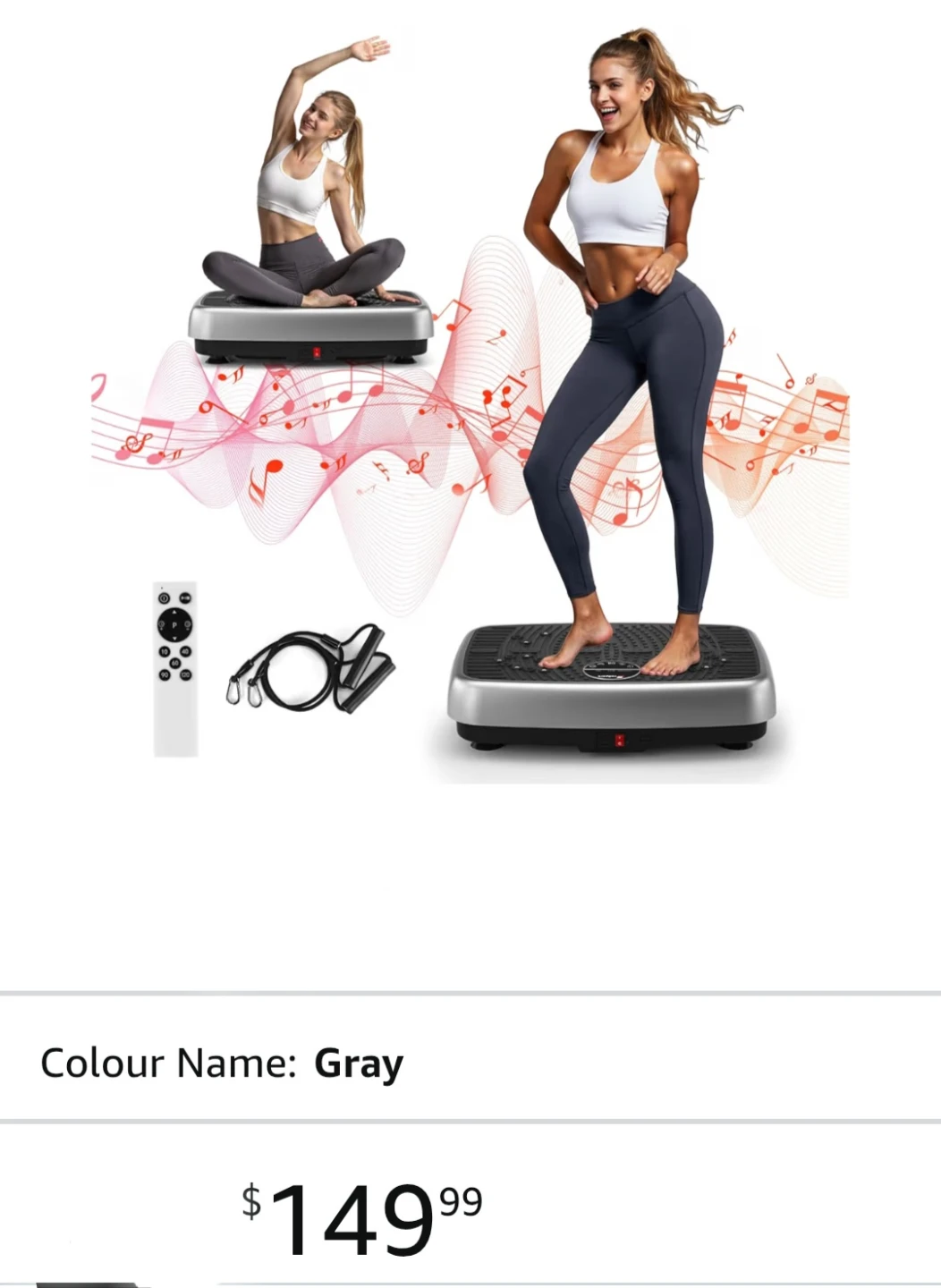 Vibration Plate Exercise Machine Gray