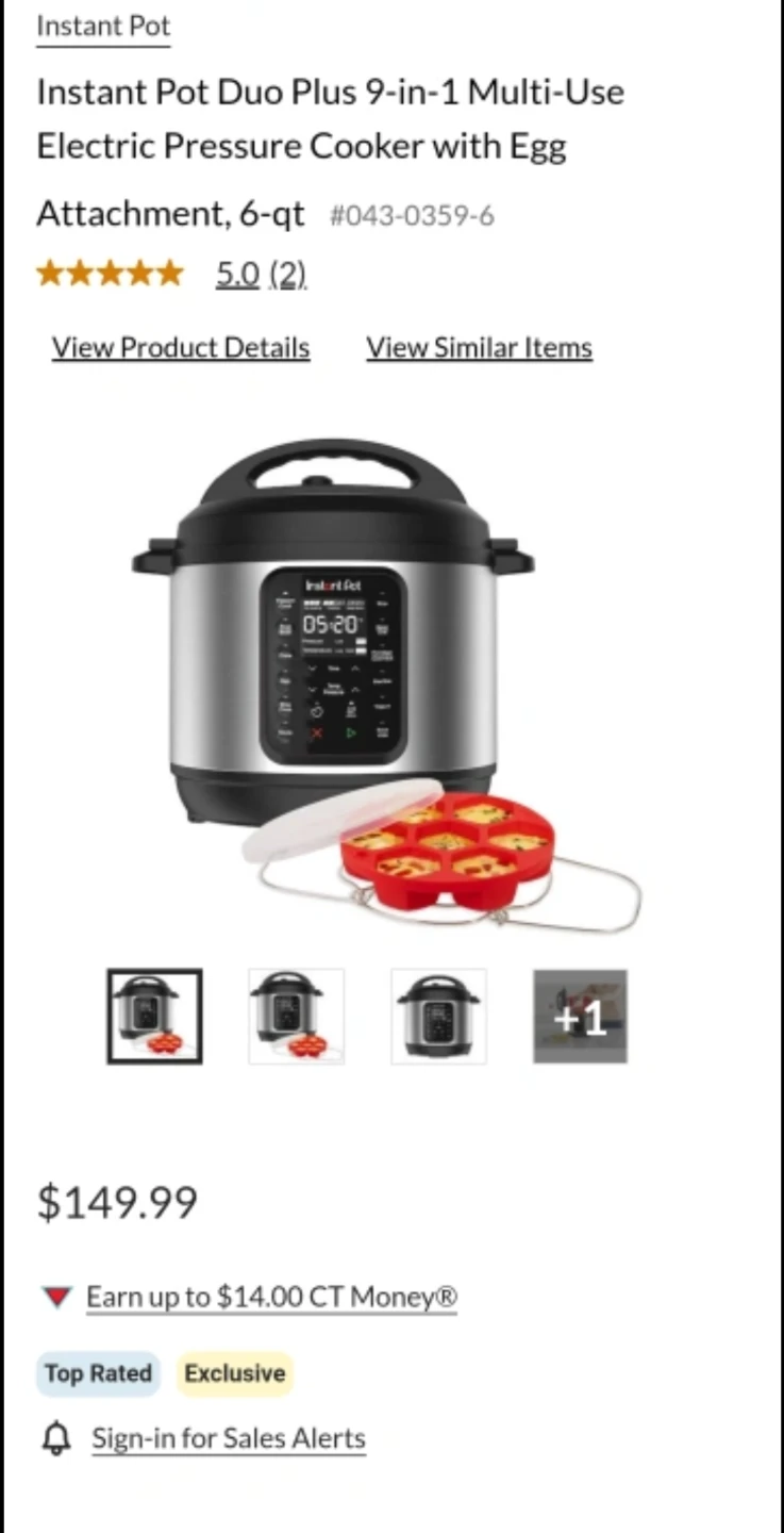 Instant Pot Duo 9-in-1 Electric Pressure Cooker 6-qt