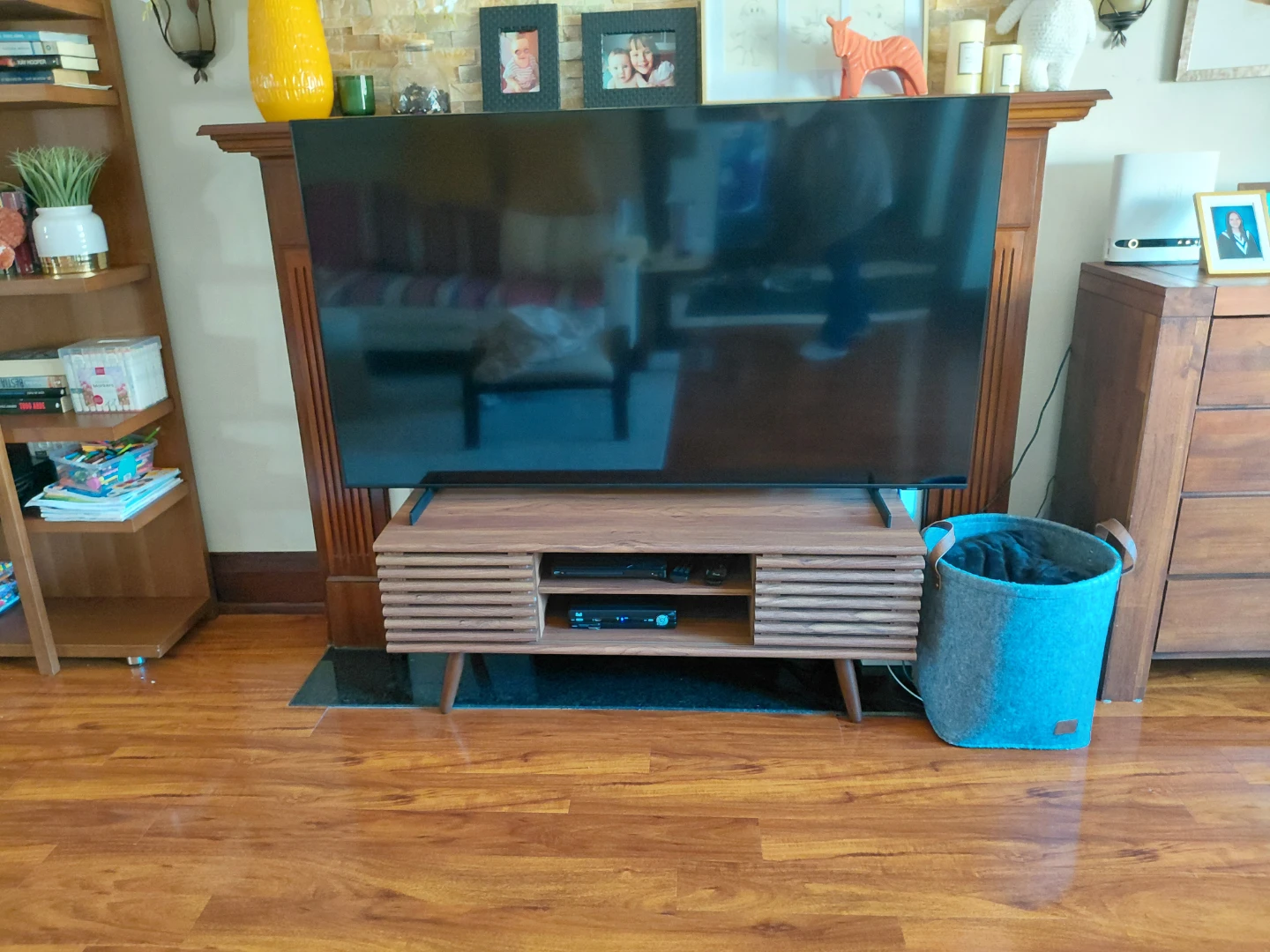 Mid-Century Modern TV Stand - Walnut Finish - photo 3