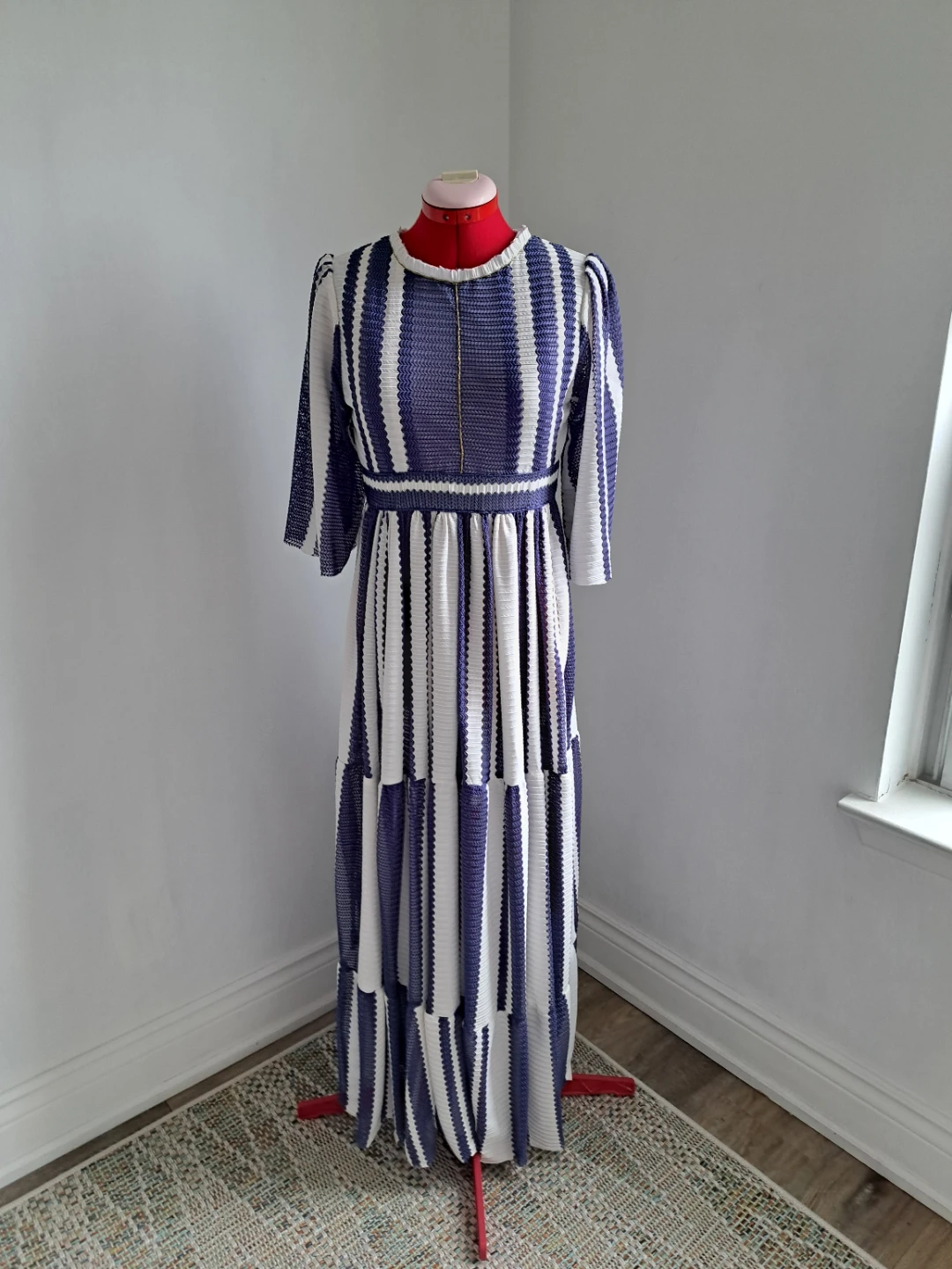 Blue and White Striped Maxi Dress - photo 2