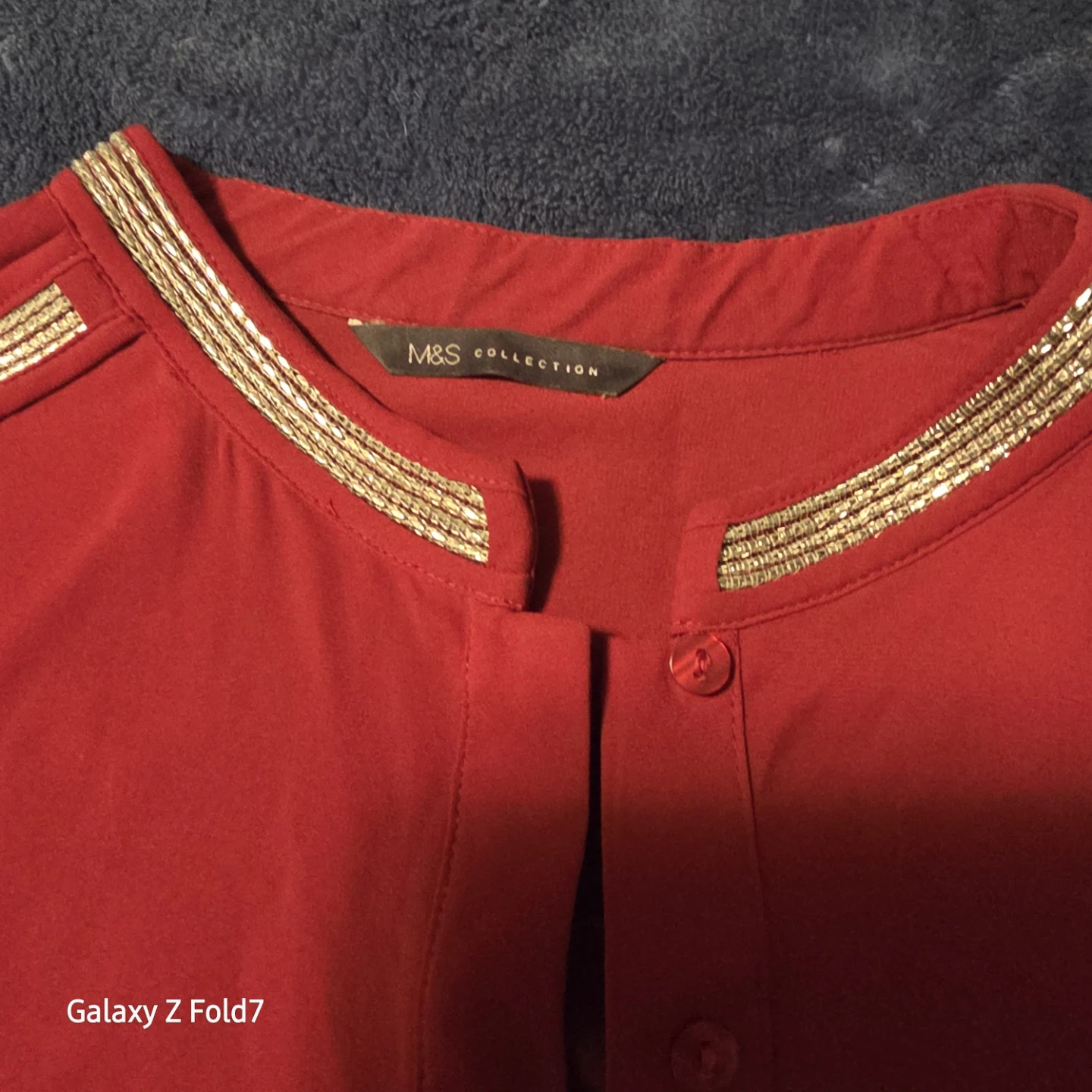 Red M&S Collection Blouse with Gold Embellishment