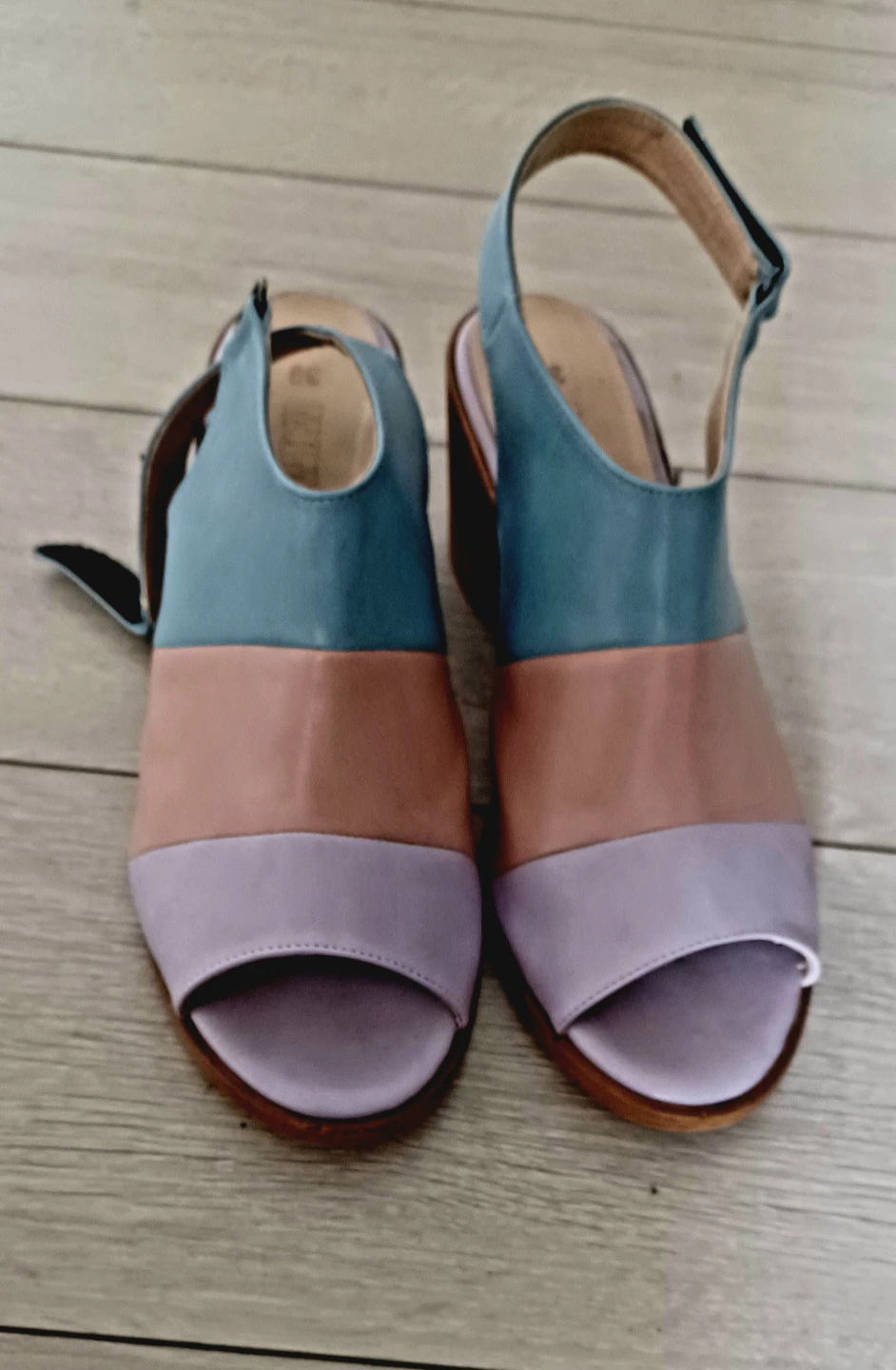 MOMO Colour Block Block Heel Sandals Size 39 - photo 2