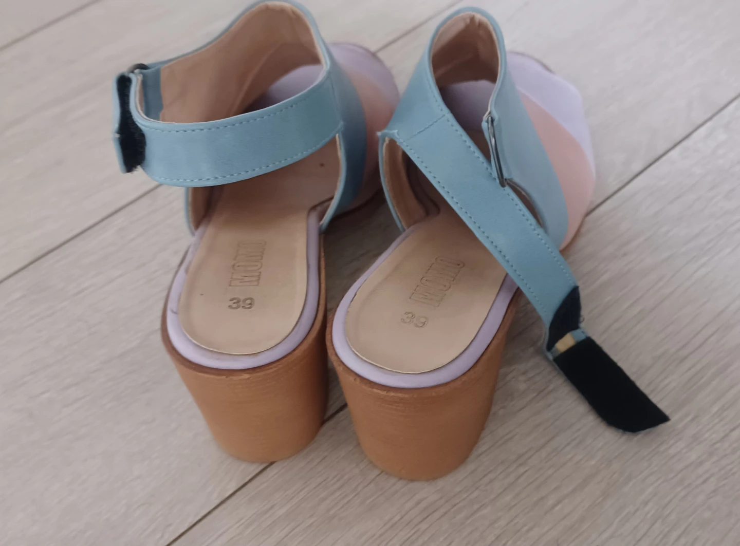 MOMO Colour Block Block Heel Sandals Size 39 - photo 3