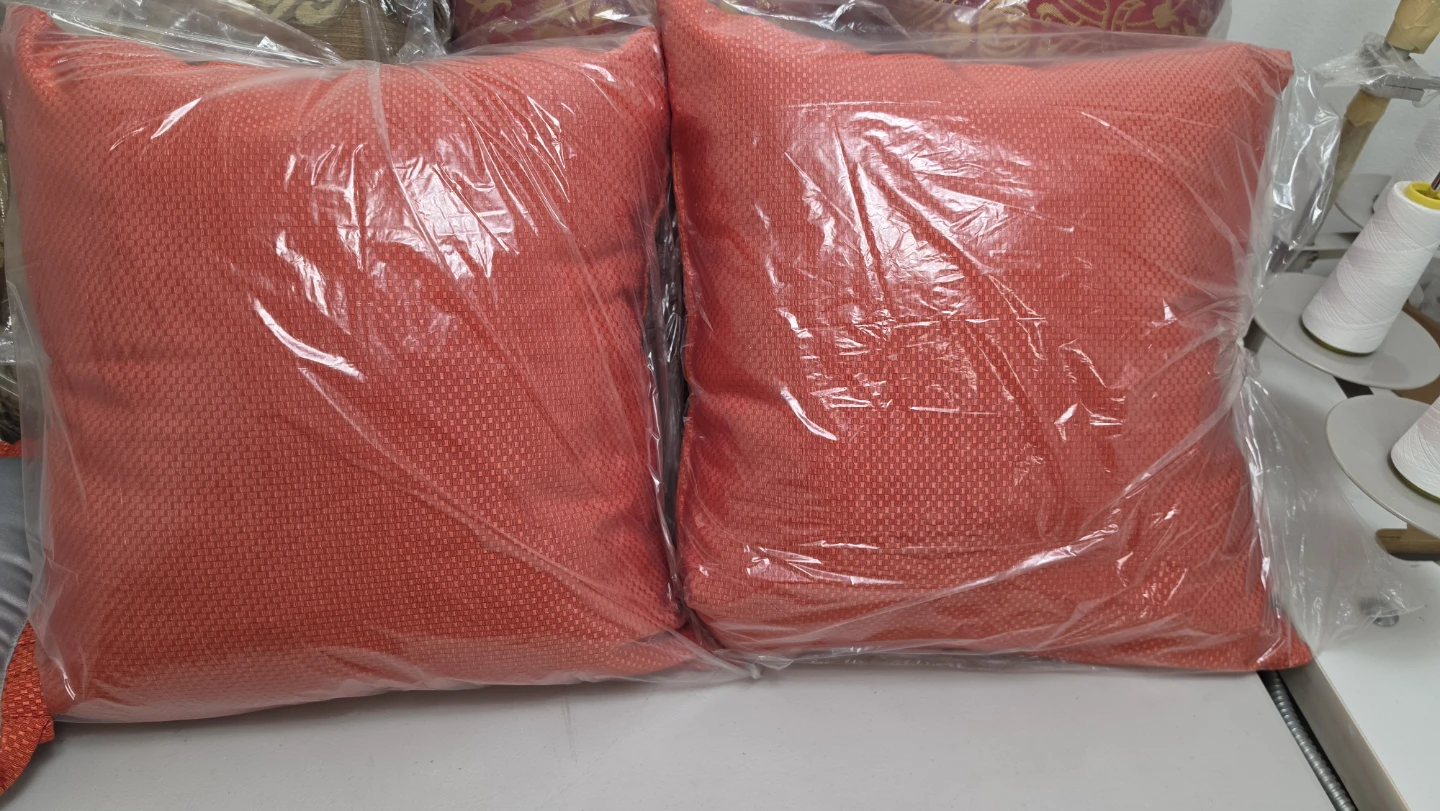 2 Orange Decorative Throw Pillows