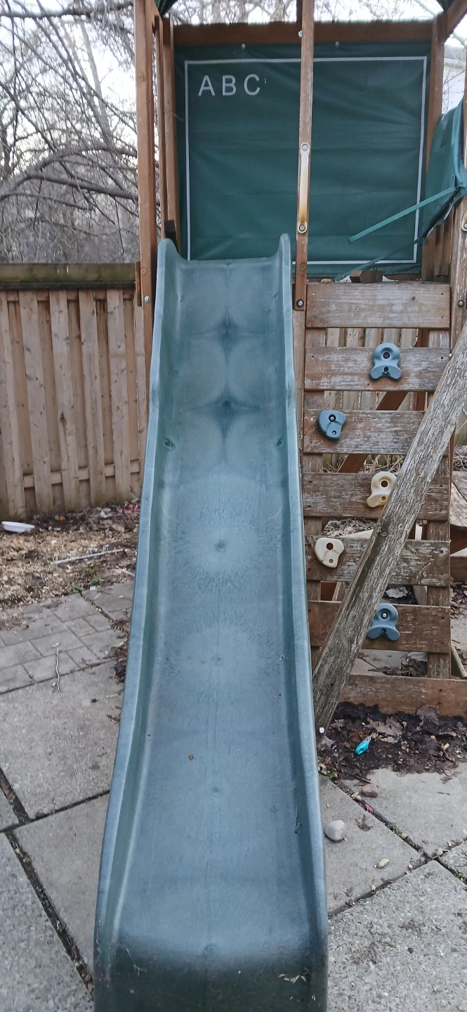 Wooden Backyard Playground with Slide and Swing