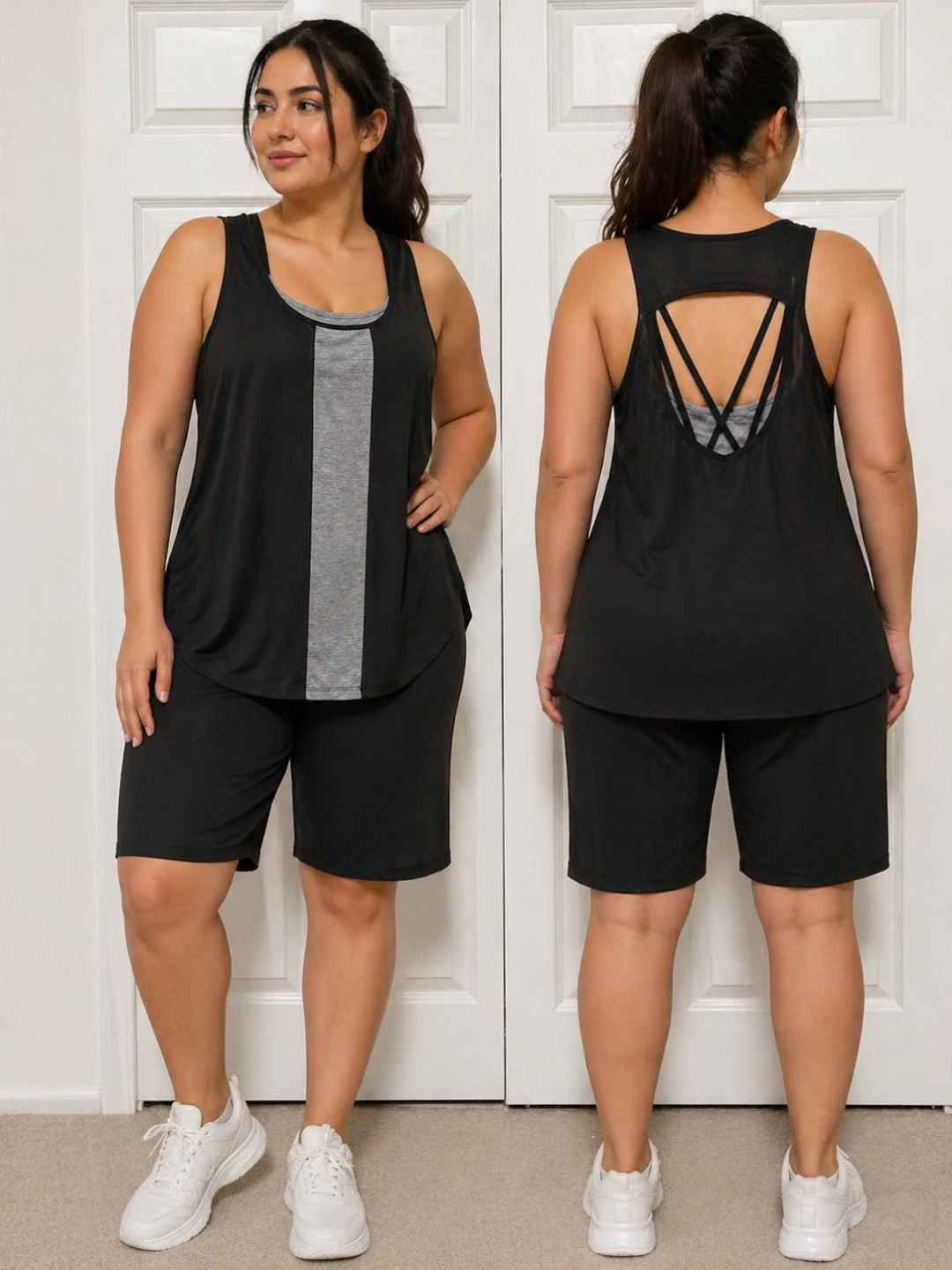 Women's Athletic Tank Top and Shorts Set