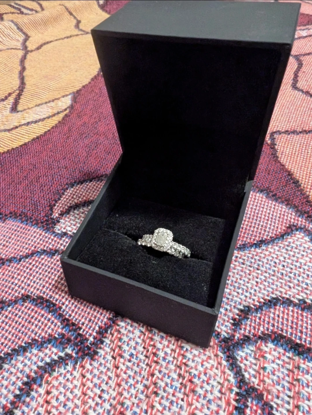 14k White Gold Lab Created Diamond Engagement Ring