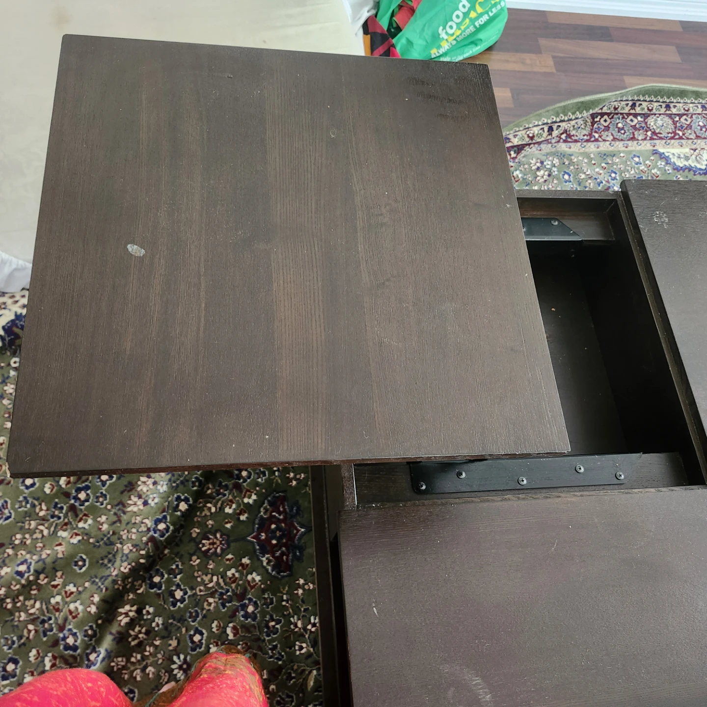 Dark Brown Lift-Top Coffee Table with Storage - photo 5