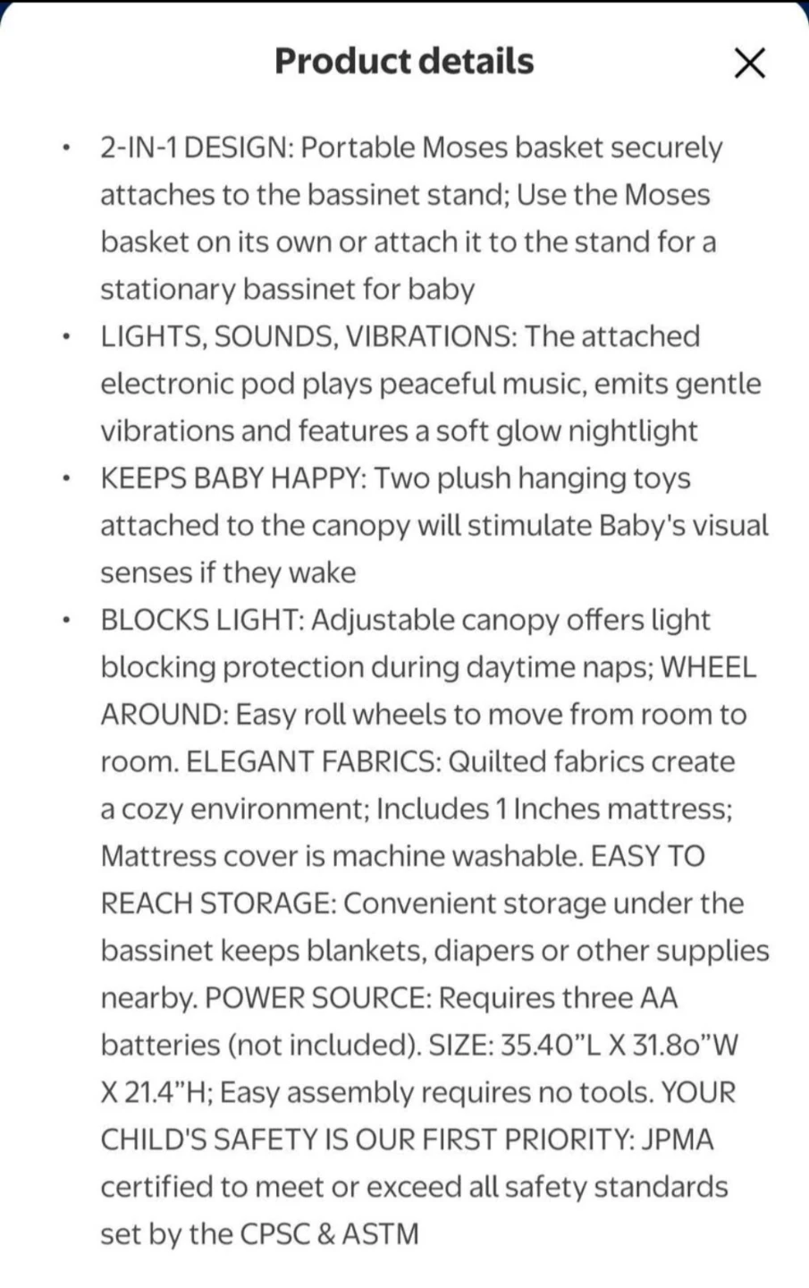 Infant Bassinet with Stand - photo 3