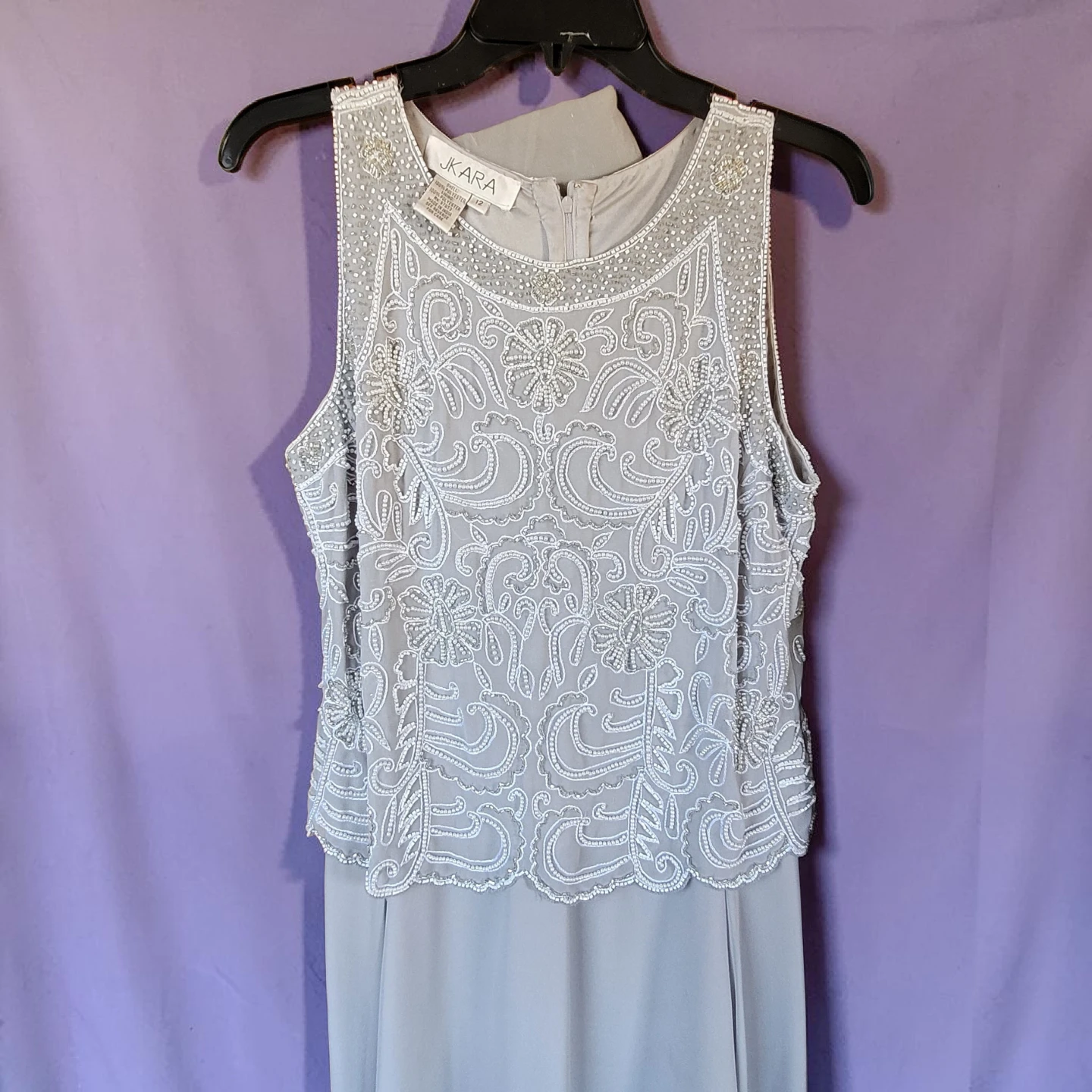 ♥️ Gray Beaded Gown Size 12