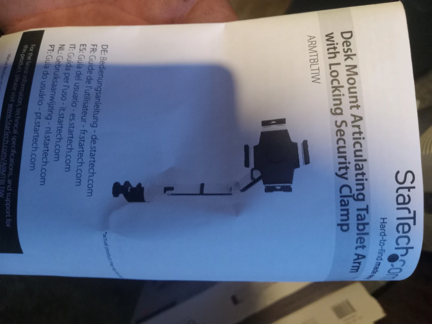 Desk Mount Articulating Tablet Arm with Locking Security Clamp