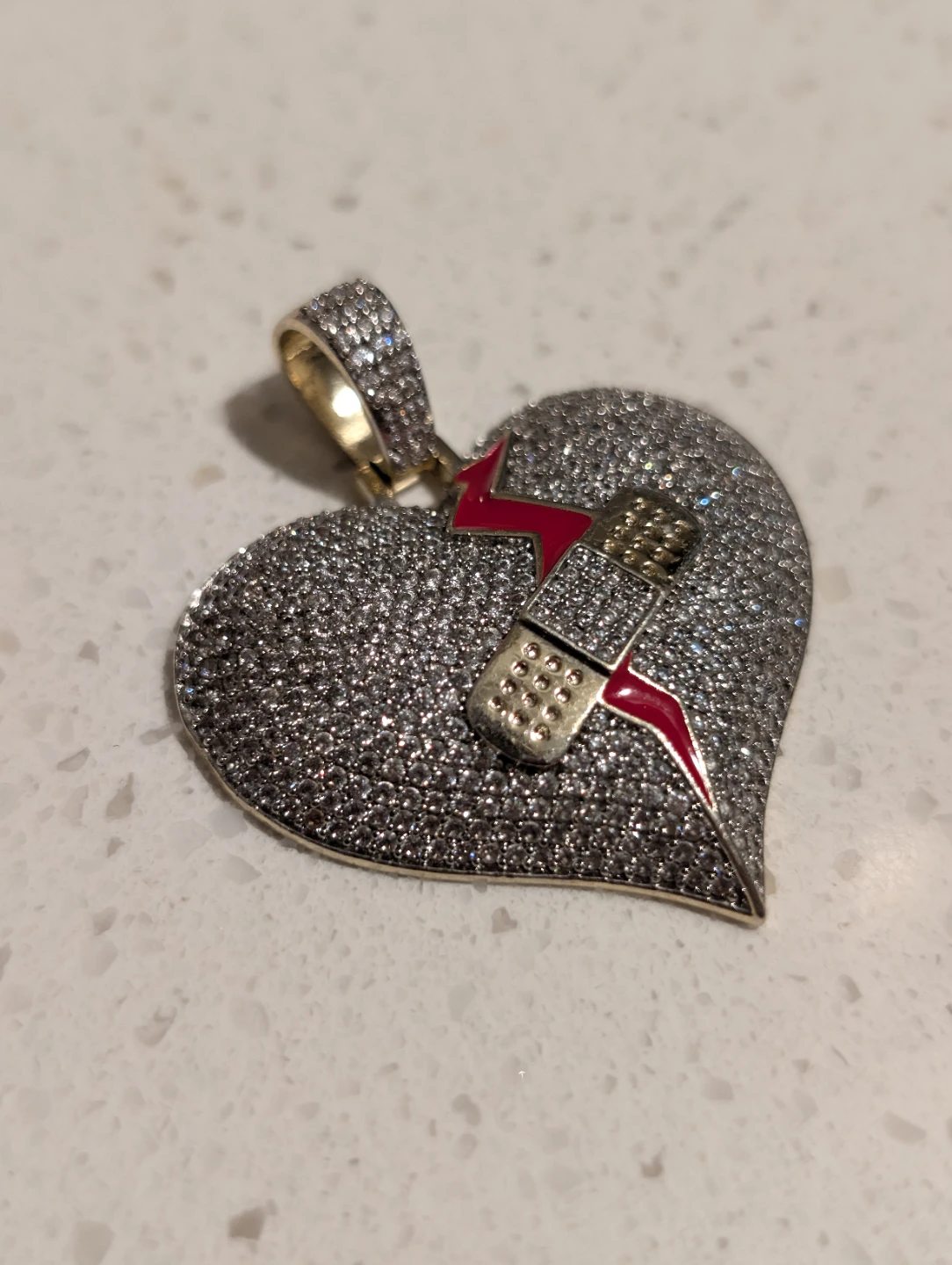 GLD Scars Fade Broken Heart Pendant 18k yellow gold filled