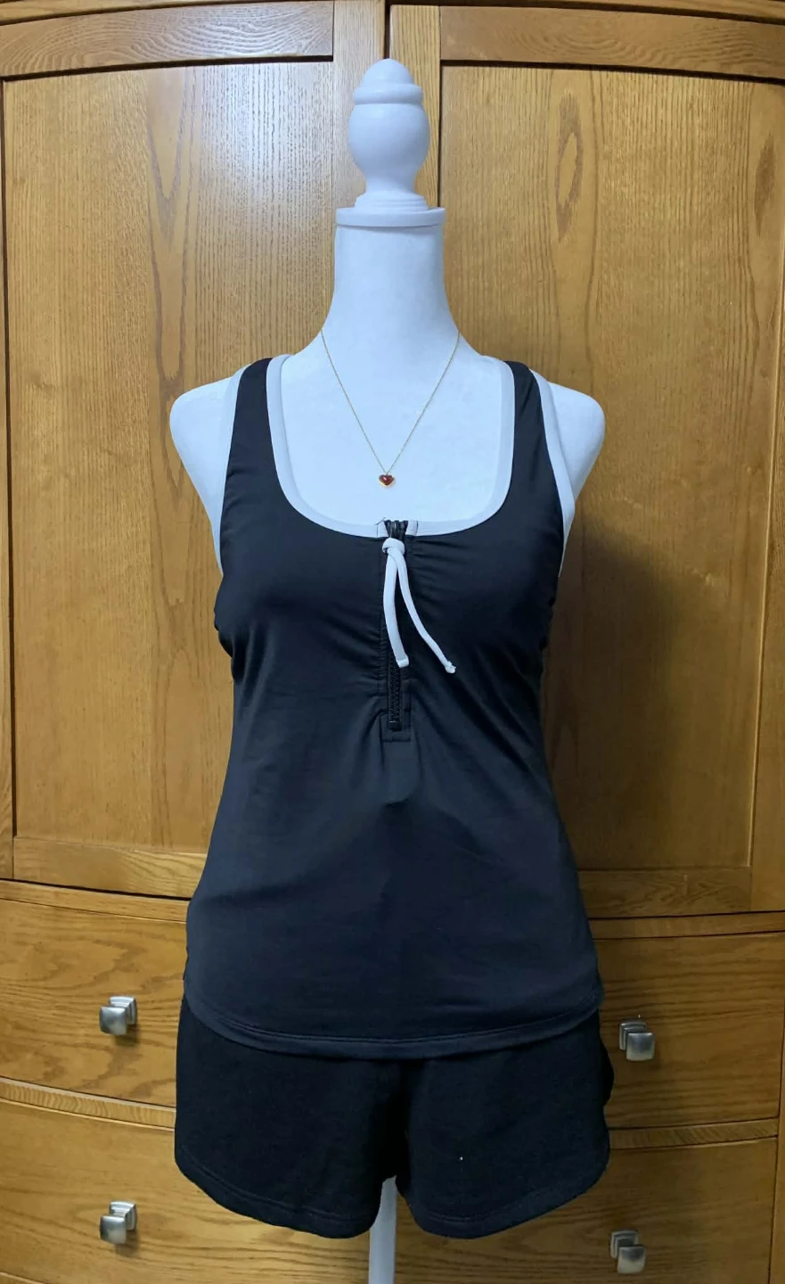 Anne Cole Locker Black Tank Top - Size M