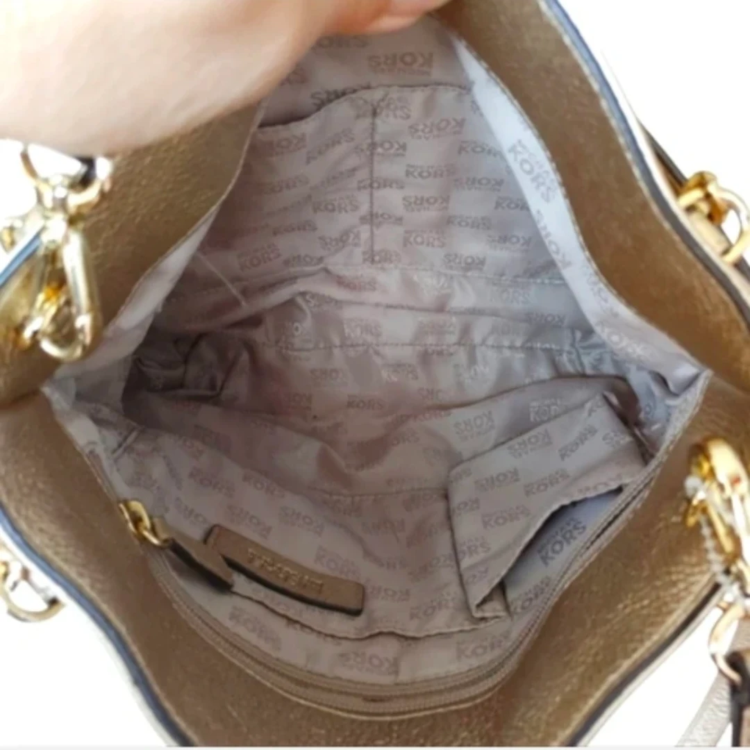 Michael Kors Gold Metallic Leather Shoulder Crossbody Bag - photo 5