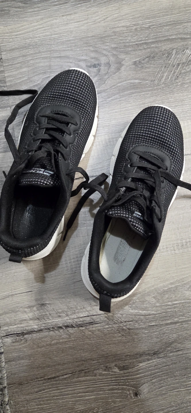 Skechers Black Mesh Running Shoes, Size 6M