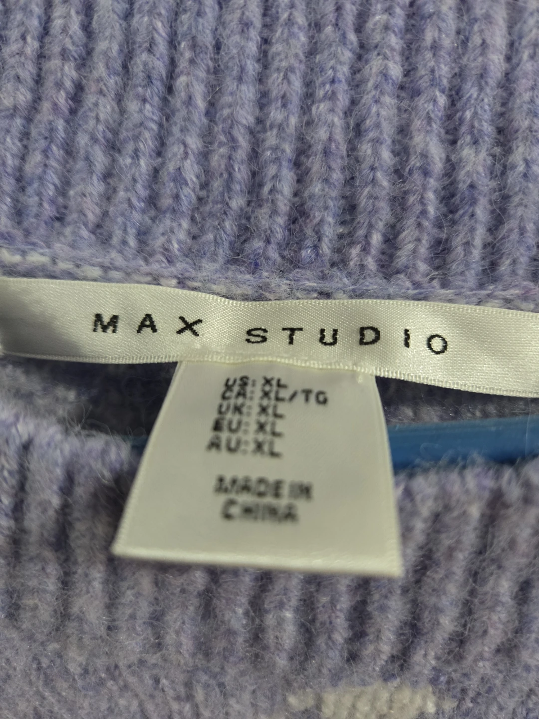 Max Studio Purple Argyle Knit Sweater - XL - photo 2