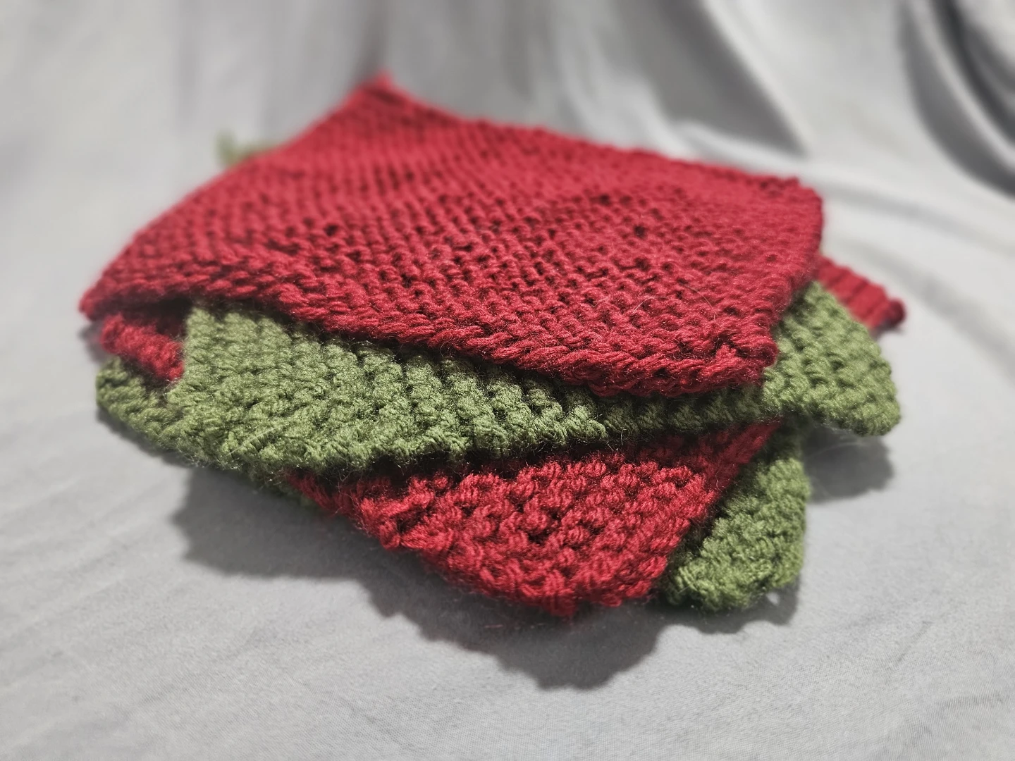 Hand-knitted Potholders/Washcloths - Set of 6