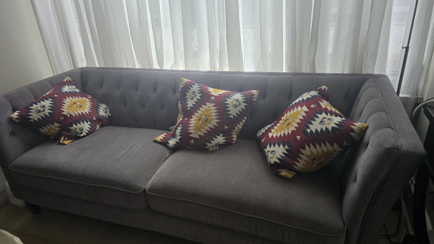 Grey Tufted Sofa (pillow not included) - photo 3
