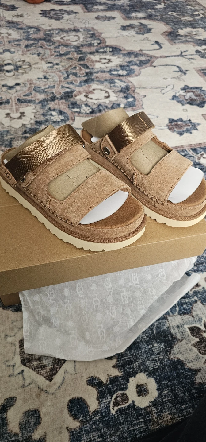 Ugg Goldenstar Glide Sandals - Tan - Women's Size 6 - photo 3