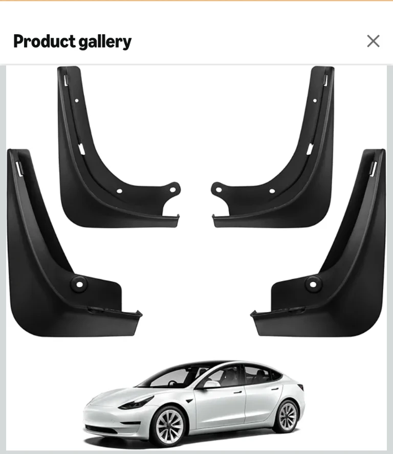 Model 3 Mud Flaps (Front and Back, 2017 to 2023 models)