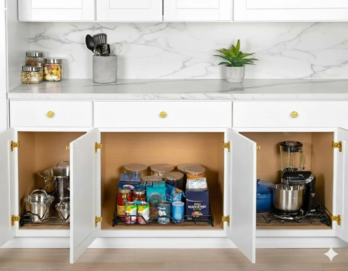 Kitchen Cabinet Pull Out Organizer Basket - photo 3