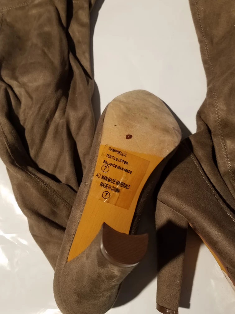 Women's Over-the-Knee Boots - Taupe, Size 7 - photo 3