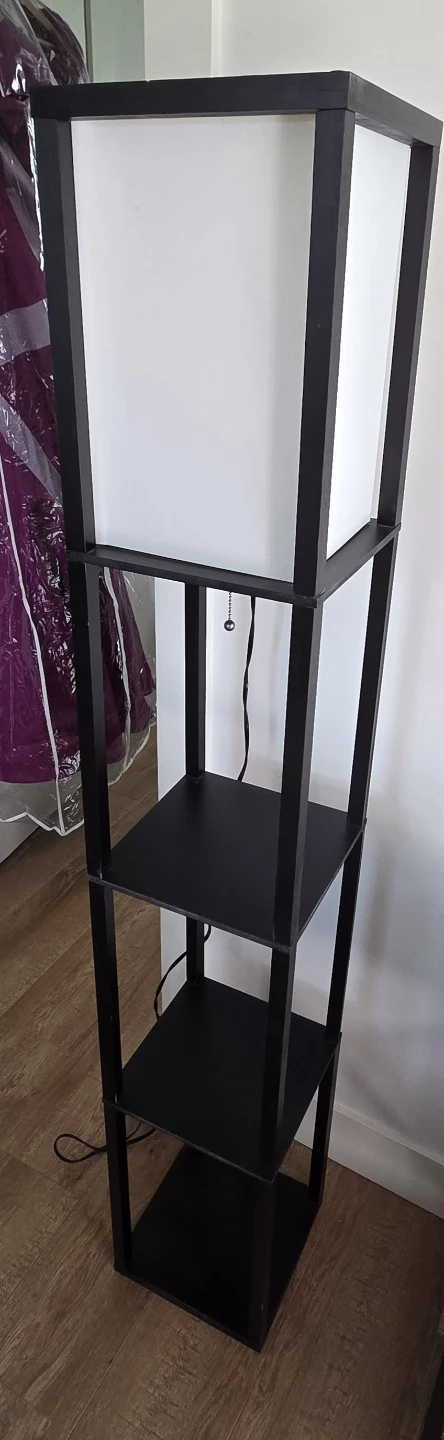 Black Floor Lamp with Shelves - photo 2