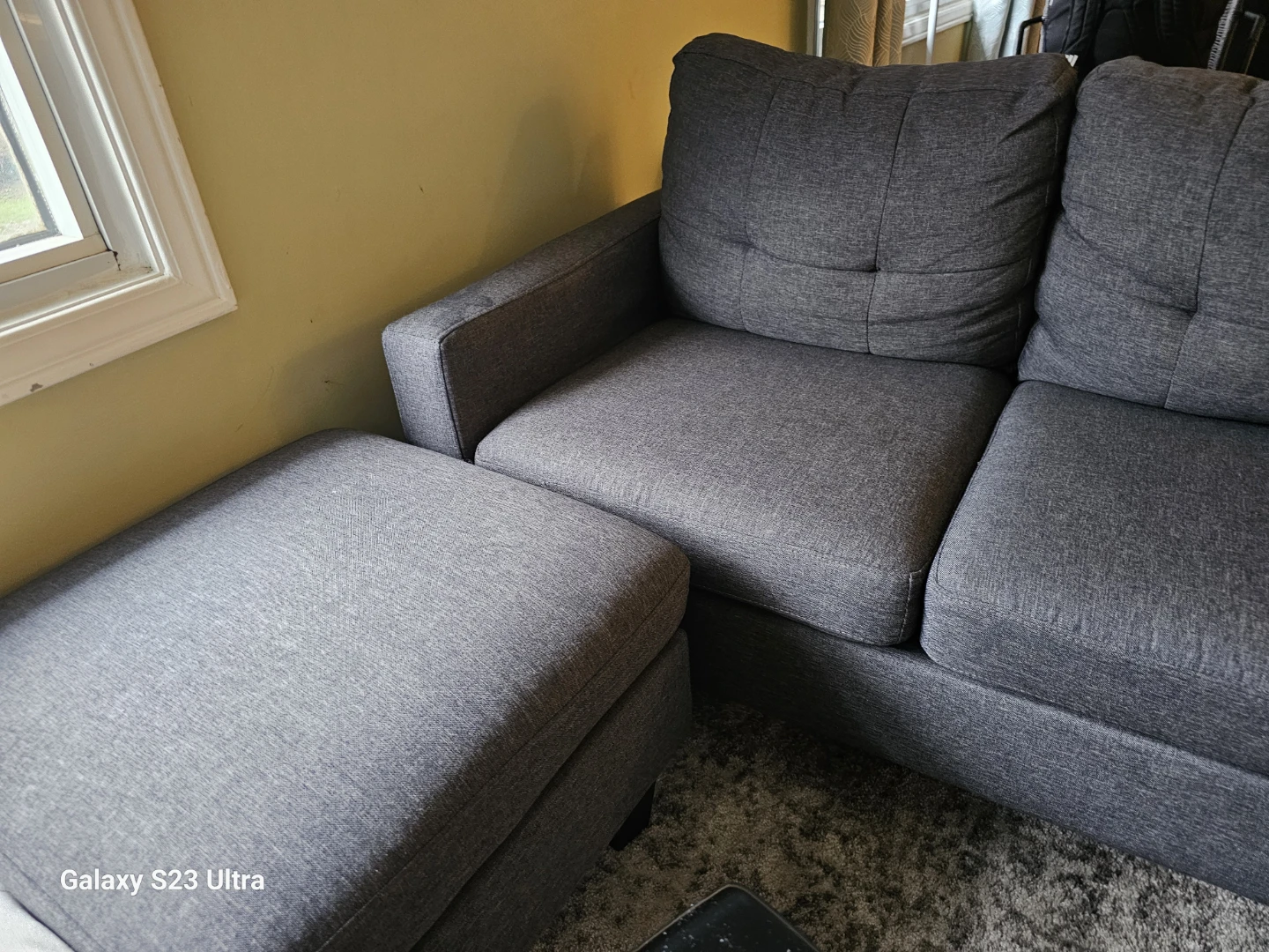 Grey Sectional Sofa with Ottoman