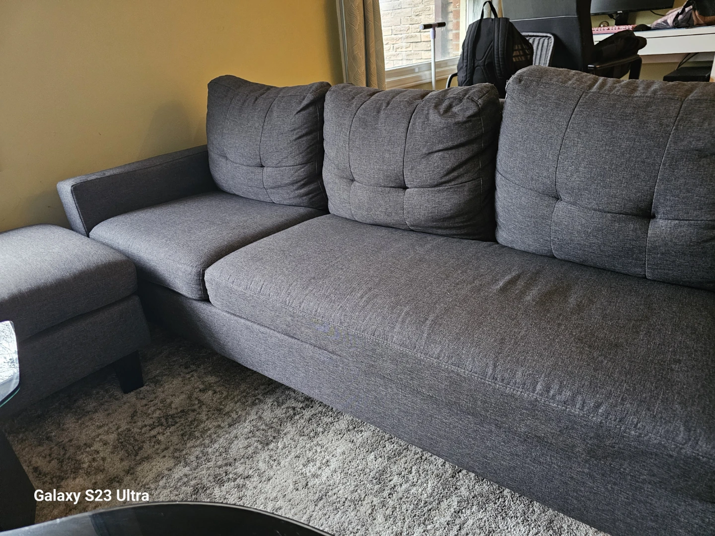 Grey Sectional Sofa with Ottoman - photo 2
