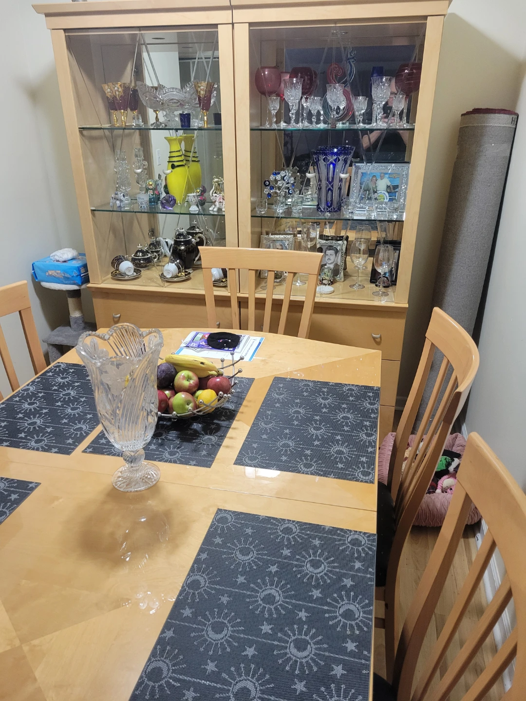 Dining Table with Chairs and China Cabinet