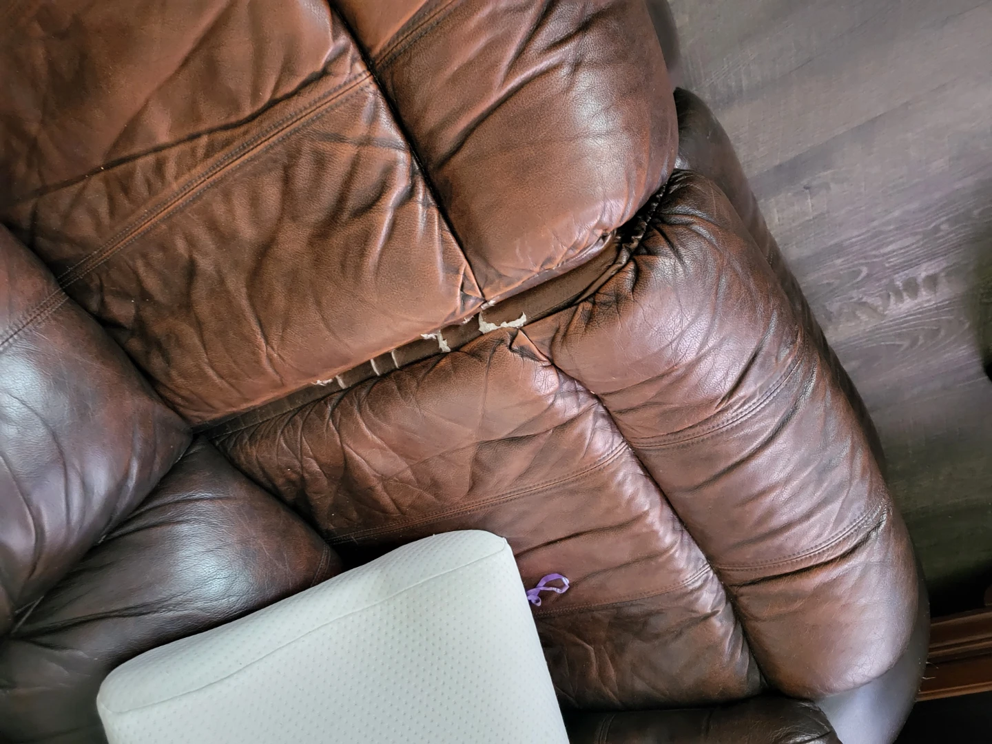 Brown Leather Recliner Sofa and chair. - photo 3
