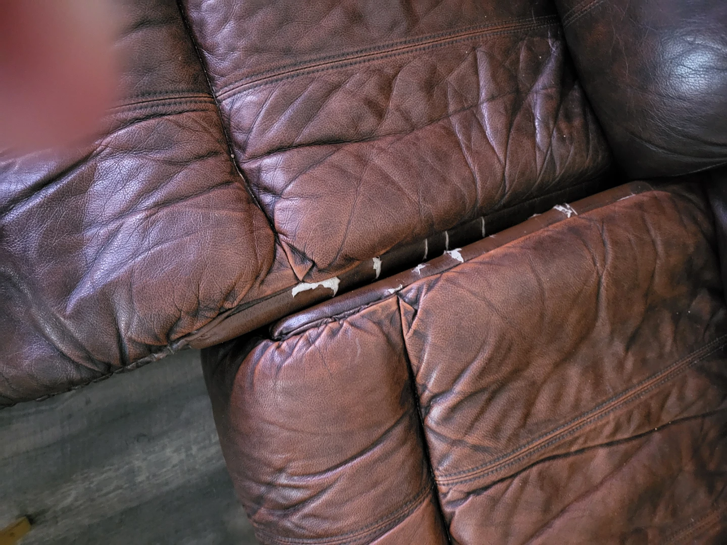 Brown Leather Recliner Sofa and chair. - photo 4
