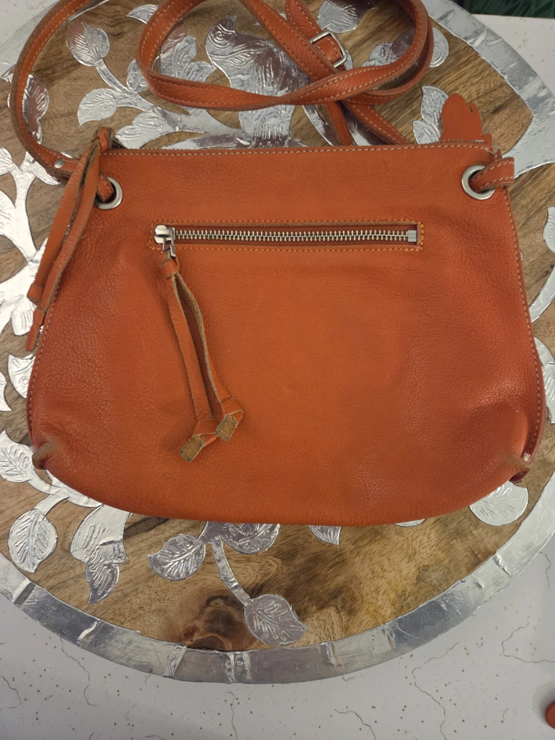 Roots Leather Crossbody Bag and Wallet - Orange - photo 5